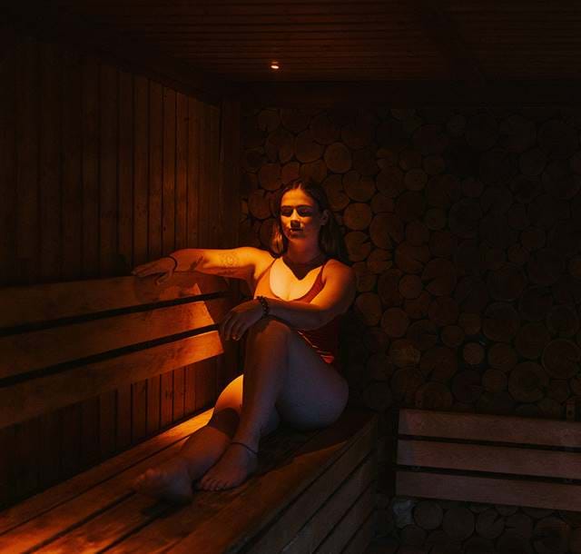 girl in sauna