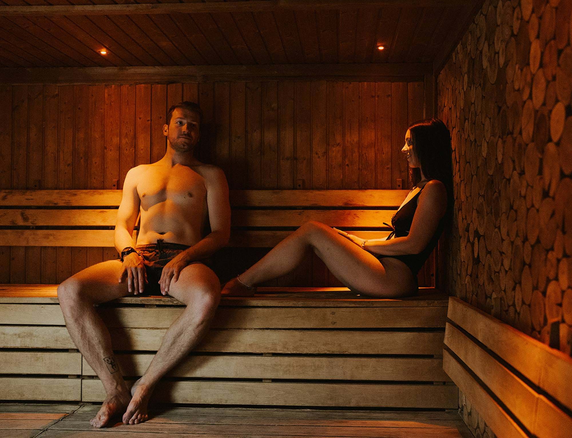 couple in sauna